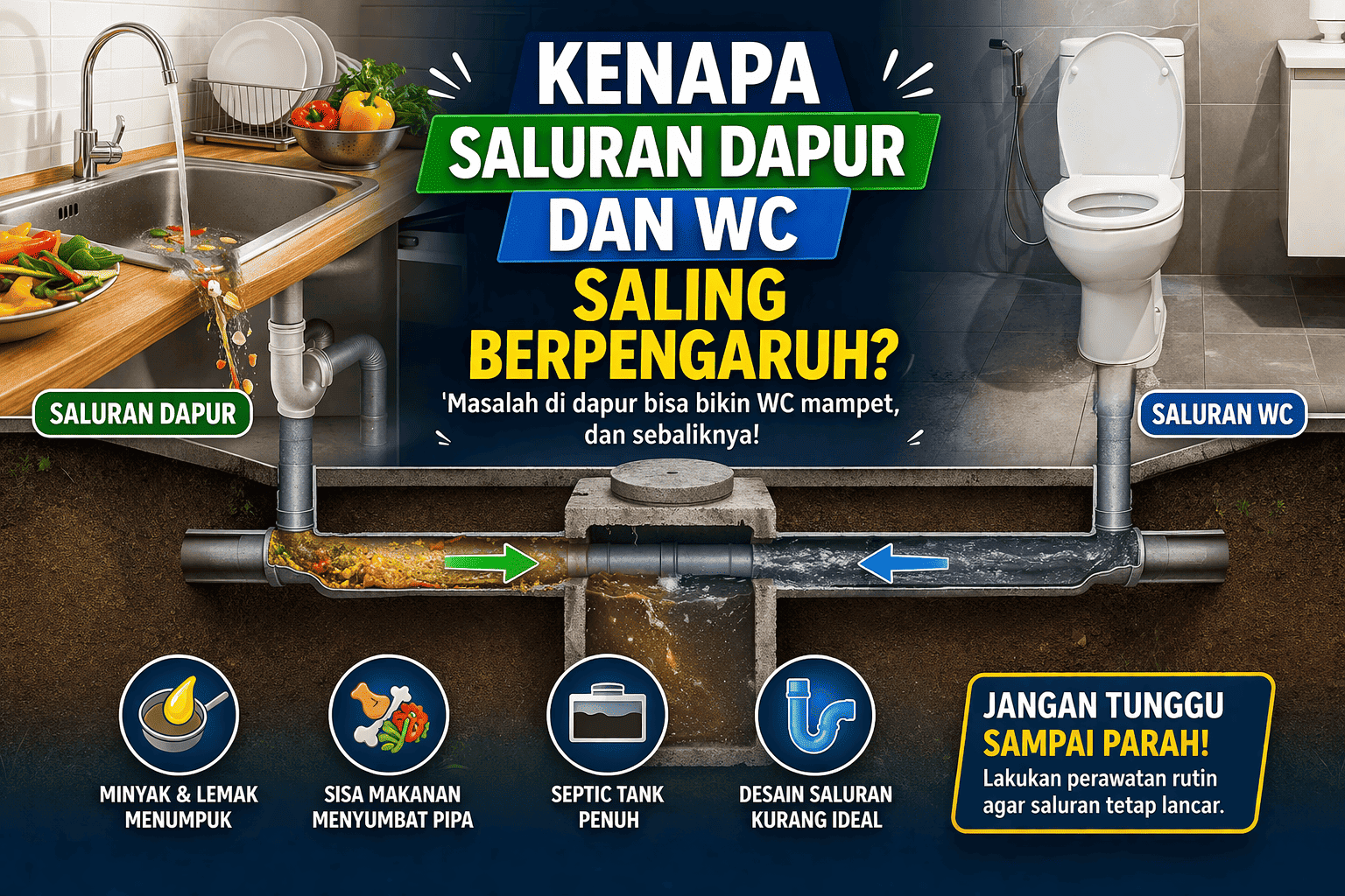 Kenapa Saluran Dapur dan WC Saling Berpengaruh?